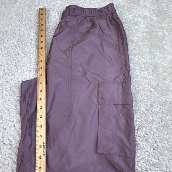 Fabletics Parachute Cargo Jogger Pants Plum Cactus Shine Large NEW - Picture 10 of 11